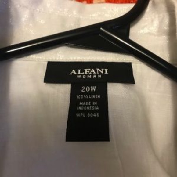 NWT Alfani Woman White Shimmer Linen Jacket (20W) - Picture 2 of 3